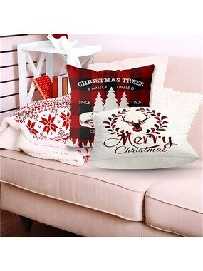Pillow Covers 18x18 Inch Set of 4 Christmas Pillow Cover